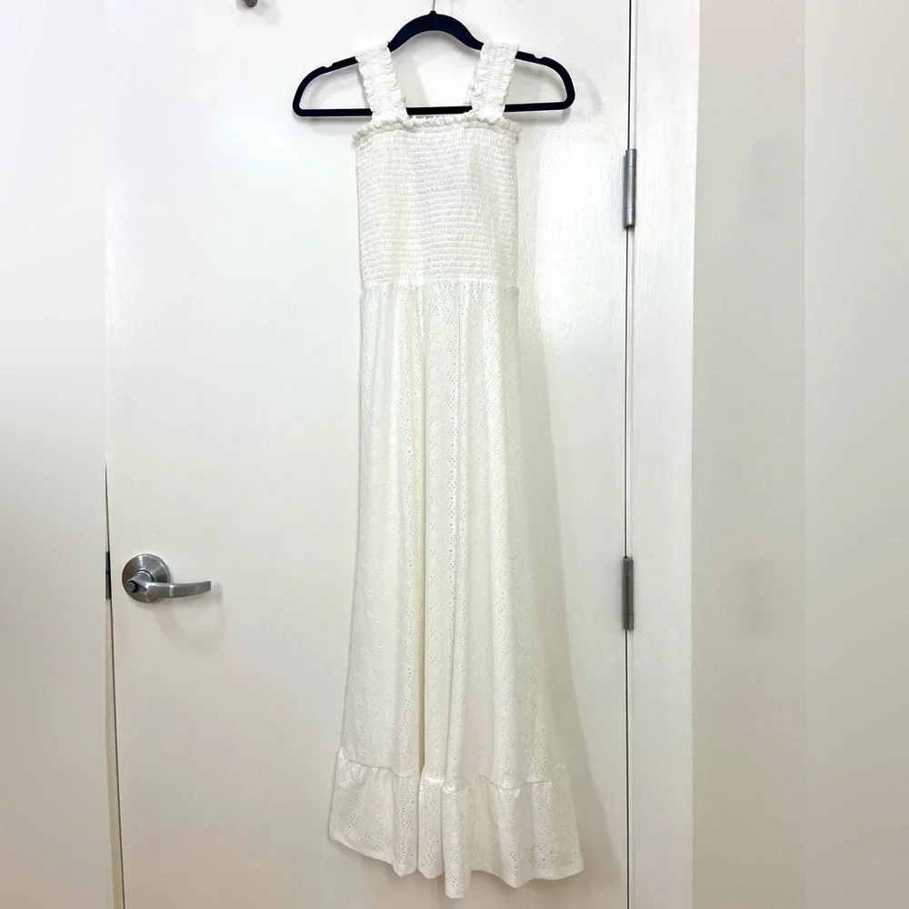 Michael Kors white eyelet paisley maxi dress XS - Picture 3 of 7